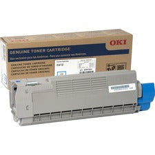 Oki Original LED Toner Cartridge - Cyan - 1 Each 6000 Pages