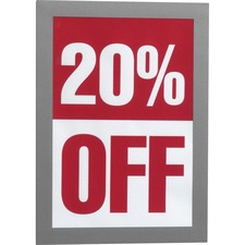 DURABLE Duraframe Half Letter Holds 5.50" x 8.50" Insert - Rectangle - Magnetic, Dual-sided, Self-adhesive, Repositionable - Silver - 2 / Pack