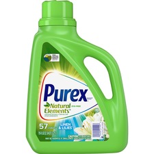 Purex Natural Elements Liquid Detergent For Clothing - 75 fl oz (2.3 quart) - Linen, Lilies Scent - Hypoallergenic, Dye-free, Cleanse, Skin-friendly - Blue - 1 Each
