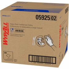 Wypall CriticalClean Heavy Duty Foodservice Cloths Quarter-fold - 12.50" Width x 23.50" Length - White - Hydroknit - 300 / Carton
