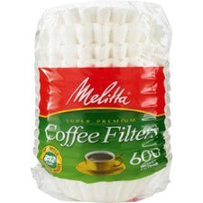 Melitta Super Premium Basket-style Coffee Filter Heavyweight, Tear Resistant, Disposable - 600 / Pack - White