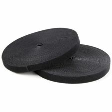 StarTech.com Hook-and-Loop Cable Tie - 100 ft. Bulk Roll Tie Strap - Black - 100 ft Length - Fabric - 1 Each
