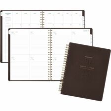 At-A-Glance Signature Collection Planner Large - Professional - Julian Dates - Weekly, Monthly - 13 Month - January 2026 to January 2027 - 1 Week, 1 Month Double Page Layout - 8 1/2" x 11" Sheet Size - White Sheet - Wire Bound - Brown - Faux Leather - App