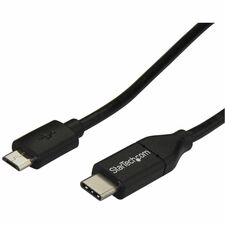 StarTech.com USB-C to Micro-B Cable - M/M - 2 m (6 ft.) - USB 2.0 6.56 ft USB Data Transfer Cable for Hard Drive, Cellular Phone, Tablet, Notebook, Desktop Computer, External Hard Drive, Wall Charger, Car Charger, Power Bank - First End: 1 x 24-pin USB 2.