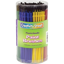 Creativity Street Canister of Paint Brushes Plastic Handle - 144 / Set