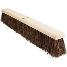Genuine Joe 24" Push Broomhead Brown - Lacquered Wood24" Length - 1 Each