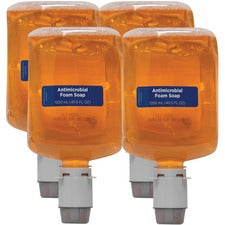 Pacific Blue Ultra Antimicrobial BZK Foam Soap Manual Dispenser Refills Pacific Citrus Scent - 1.27 quart - Squeeze Bottle Dispenser - Bacteria Remover, Kill Germs - Hand - Moisturizing - Orange - Bio-based, Dye-free - 4 / Carton