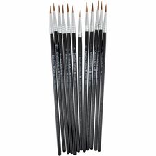 Charles Leonard Water Color Brush 0.50" Bristle - No. 3 - Hardwood Handle - Aluminum Ferrule - 12 / Pack