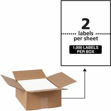 Avery&reg; 5-1/2" x 8-1/2" Labels, Ultrahold&reg;, 1,000 Labels (95526) 5 1/2" Width x 8 1/2" Length - Permanent Adhesive - Rectangle - Laser - Matte White - Matte - Film - Permanent Adhesive, Durable, Stick & Stay, Customizable, Scuff Resistant, Tear Res