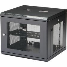 StarTech.com 9U Wall-Mount Server Rack Cabinet - Up to 18.9 in. Deep For Server, LAN Switch, Patch Panel - 9U Rack Height18.90" Rack Depth - Wall Mountable - Black - Steel Mesh, Steel - 198.42 lb Static/Stationary Weight Capacity