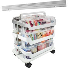 Deflecto Stackable Caddy Organizer Multi-Pack Bundle 17.30" Height x 16" Width x 11" Depth - Floor - White - 1 Set