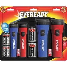 Energizer LED Flashlight Combo Pack LED - Bulb - 25 lm Lumen - D - Battery - Red, Blue - 4 / Pack