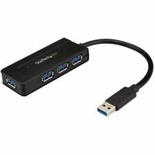 StarTech.com 4-Port USB 3.0 Hub - Mini Hub with Charge Port - Includes Power Adapter USB - External - 4 USB Port(s) - 3 USB 3.0 Port(s)
