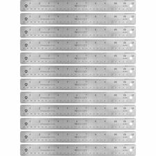 Westcott Stainless Steel Rulers 12" Length x 1" Width - 1/16, 1/32 Graduations - Metric, Imperial Measuring System - Stainless Steel - Stainless Steel - 12 / Box
