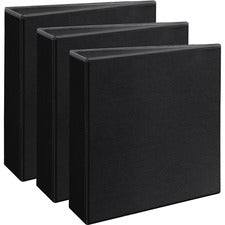 Avery&reg; Durable View Binders - EZD Rings 3" Binder Capacity - Letter - 8 1/2" x 11" Sheet Size - 670 Sheet Capacity - 3 Ring(s) - Fastener(s): D-Ring - Pocket(s): 4, Internal - Poly - Black - Recycled - Easy Insert Spine, Exposed Rivet, Gap-free Ring,