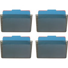 Officemate Mountable Wall File 7" Height x 13" Width x 4.12" Depth - Smoke - Plastic - 4 / Carton