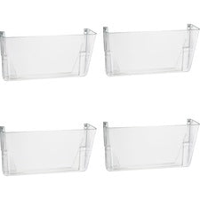 Officemate Mountable Wall File 7" Height x 13" Width x 4.12" Depth - Clear - Plastic - 4 / Carton