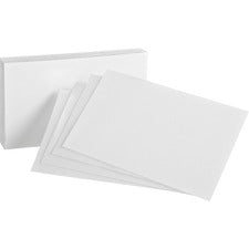 Oxford Plain Index Cards 4" x 6" - 85 lb Basis Weight - Sustainable Forestry Initiative (SFI) - White - 100/Pack - 5 / Bundle