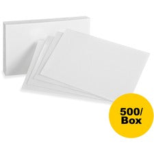Oxford Plain Index Cards 5" x 8" - 85 lb Basis Weight - Sustainable Forestry Initiative (SFI) - White - 100/Pack - 5 / Box