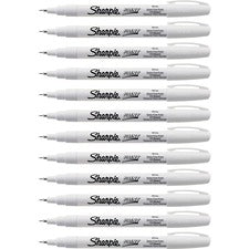 Sharpie Extra Fine Oil-Based Paint Markers Extra Fine Marker Point - White Ink - Oil Based - 12 / Bundle