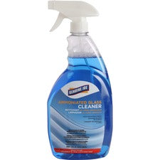 Genuine Joe Ammoniated Glass Cleaner For Hard Surface - Ready-To-Use - 32 fl oz (1 quart) - Recommended For: Grease Remover - Lint-free, Heavy Duty, Easy to Use - Blue - 1 Each