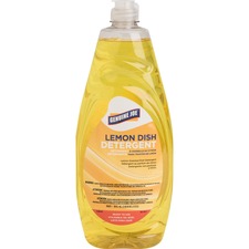 Genuine Joe Dish Detergent For Pot - Concentrate - 38 fl oz (1.2 quart) - Lemon Scent - Recommended For: Grease Remover - Heavy Duty, Durable, Long Lasting, Film-free - Yellow - 1 Each