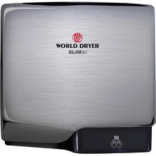 World Dryer SLIMdri Hand Dryer - Metallic Silver Stainless Steel