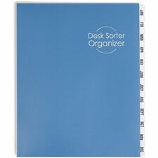 Smead Letter Recycled Organizer Folder 8 1/2" x 11" - 12 Divider(s) - Blue - 35% Recycled - 1 Each