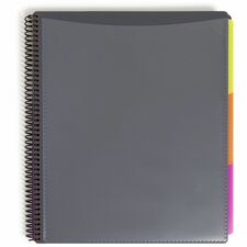 Smead 1/3 Tab Cut Letter Organizer Folder 8 1/2" x 11" - Spiral Fastener(s) - 24 Inside Back Pocket(s) - Assorted Tab Position - 12 Divider(s) - Yellow, Pink, Lime, Blue, Purple - Lay Flat - 1 Each