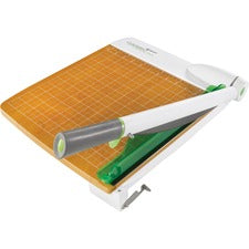 Westcott 15" CarboTitanium Guillotine Trimmer 30 Sheet Cutting Capacity - CarboTitanium Blade - 15" Cutting Length - 5.5" Height x 14" Width x 22" Length - Heavy Duty, Lockable, Comfortable, Alignment Grid - Green, White - 1 Each