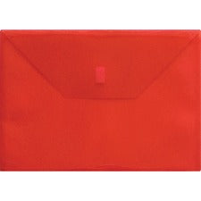 Lion Letter Recycled File Pocket 8 1/2" x 11" - 180 Sheets Capacity - Transparent, Red - 20% Recycled - 1 Each