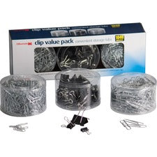Officemate Clip Value Pack Jumbo - No. 2 - 13" Width - 10 Sheet Capacity - for Document, Paper - Smooth, Reusable, Storage Tub - Black, Silver - Metal - 1 Each