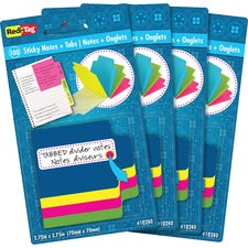 Redi-Tag Tabbed Divider Notes 4" Flag/Note Width x 4" Flag/Note Length - Square - Unruled - Assorted - Tab, Self-stick - 100/Pack - 4 / Box