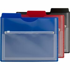 Smead 1/3 Tab Cut Letter Organizer Folder 8 1/2" x 11" - 1/2" Expansion - 1 Pocket(s) - Blue, Red, Black - Water Proof - 3 / Pack