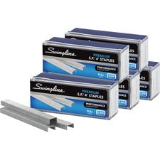 Swingline S.F. 4 Premium Staples Premium - 1/4" Leg - for Paper - Chisel Point - Silver - 210 Per Strip - 5000 Per Cartridge - 5000/Box - 5 / Pack