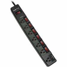 Tripp Lite series TLP76MSGB ECO-Surge 7-Outlet Surge Protector 7 x NEMA 5-15R - 1800 VA - 1080 J - 120 V AC Input - 120 V AC Output - 6 ft