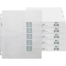 Business Source Top-Loading Poly Sheet Protectors 3.2 mil Thickness - For Letter 8 1/2" x 11" Sheet - 3 x Holes - Ring Binder - Rectangular - Clear - Polypropylene - 100/Box - 5 / Carton