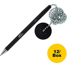 Integra Antimicrobial Rubber Barrel Counter Pen Black Ink - Rubber Barrel - 12 / Box