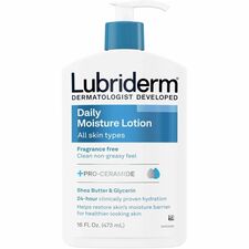 Lubriderm Daily Moisture Lotion Fragrance-Free Lotion - 16 fl oz - For Dry Skin - Applicable on Body - Body, Face - Moisturising, Fragrance-free, Absorbs Quickly, Lightweight, Paraben-free, Phthalates-free, Dye-free - 12 / Carton