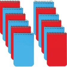 Rediform Wirebound Memo Notebooks 60 Sheets - Wire Bound - 3" x 5" Sheet Size - White Paper - Assorted Cover - 12 / Box
