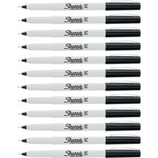 Sharpie Ultra Fine Permanent Markers Ultra Fine Narrow Marker Point - Alcohol Based - 1 Dozen