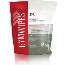 2XL GymWipes Antibacterial Towelettes Bucket Refill For Multi Surface - Phenol-free, Hygienic, Anti-bacterial, Disinfectant, Disposable, Bleach-free, Alcohol-free, Disposable, Absorbent - White - 700/Bag - 4 / Carton