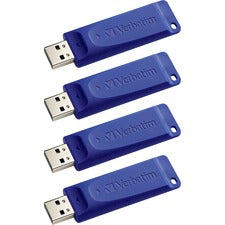 Verbatim 8GB USB Flash Drives 8 GB - USB 2.0 Type A - Blue - 4 / Carton