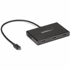 StarTech.com USB C to HDMI Multi-Monitor Adapter - 3-Port MST Hub - USB C Multi Monitor 3840 Ã— 2160 - 3 x HDMI Out - USB - Plastic