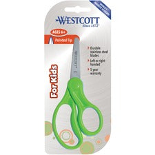 Westcott 5" Pointed Kid Scissors 5" Overall Length - Stainless Steel - Pointed Tip - Assorted - 30 / Pack