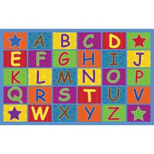 Flagship Carpets Cheerful Alphabet Classroom Rug 12 ft Length x 90" Width x 0.50" Thickness - Rectangle - Multicolor
