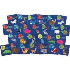 Flagship Carpets Alphabet Animal Seating Squares 16" Length x 16" Width x 0.50" Thickness - Square - Multicolor