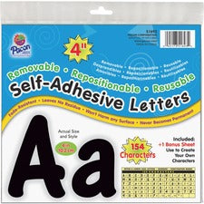 UCreate 154 Character Self-adhesive Letter Set Uppercase Letters, Numbers, Punctuation Marks Shape - Self-adhesive, Removable, Repositionable, Reusable, Fade Resistant, Acid-free, Residue-free, Damage Resistant, Easy to Use - 4" Height x 9" Length - Black