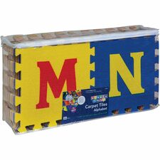 WonderFoam Alphabet Carpet Tiles 12" Length x 12" Width - Square - Assorted - Foam