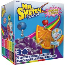 Mr. Sketch Scented Washable Markers Chisel Marker Point - Washable - Assorted Ink - 36 / Set
